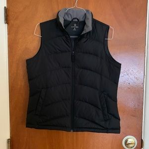 Lands End Black Puffer Vest sz M